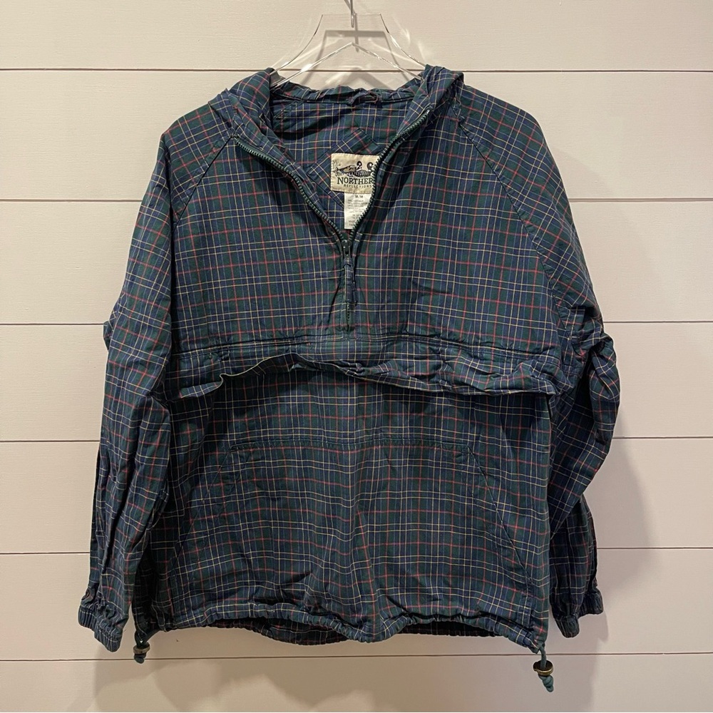 Vintage Northern Reflections Plaid Hooded Pullover Jacket Womens Size Medium